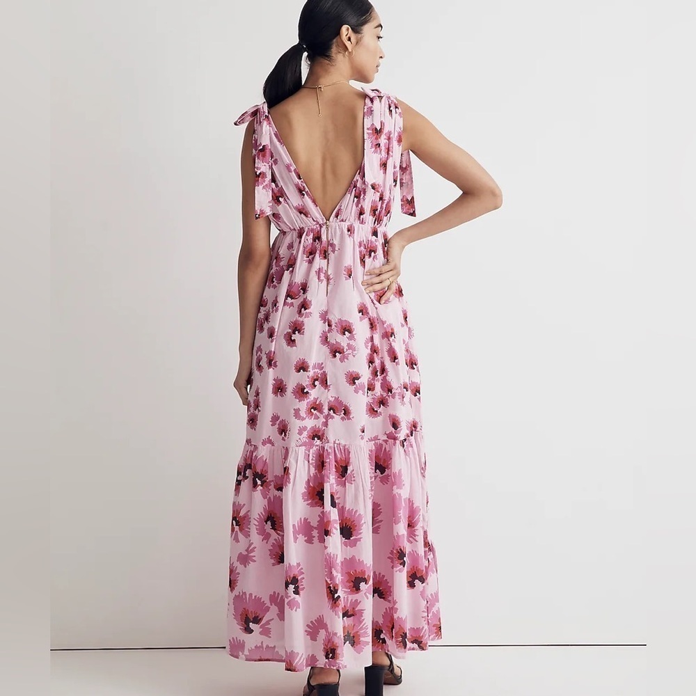 Banjanan Pink Floral Maxi Dress with Fuchsia Flowers - Picture 6 of 16
